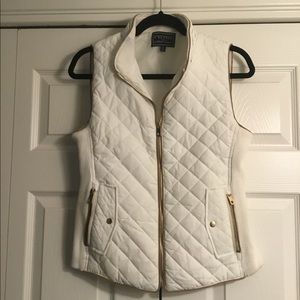White quilted vest